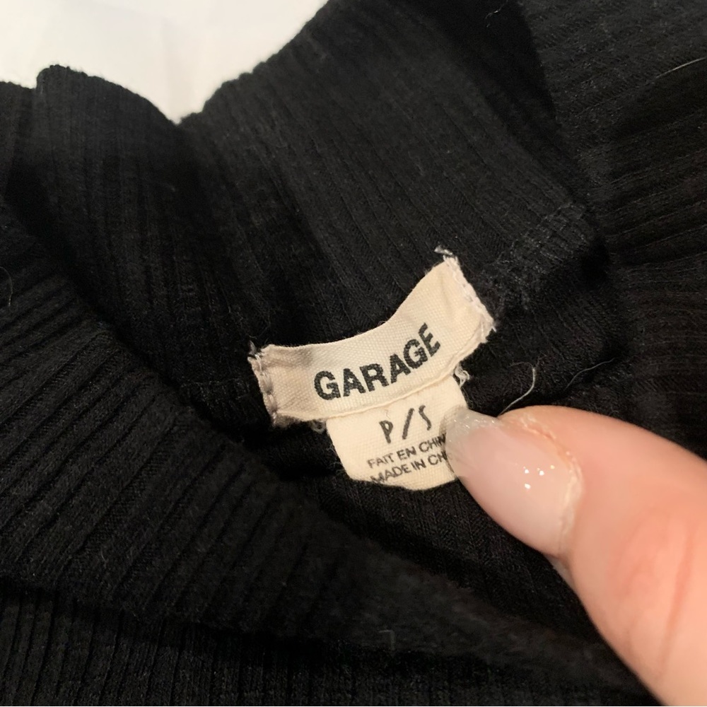 Black ribbed long sleeve Garage shirt